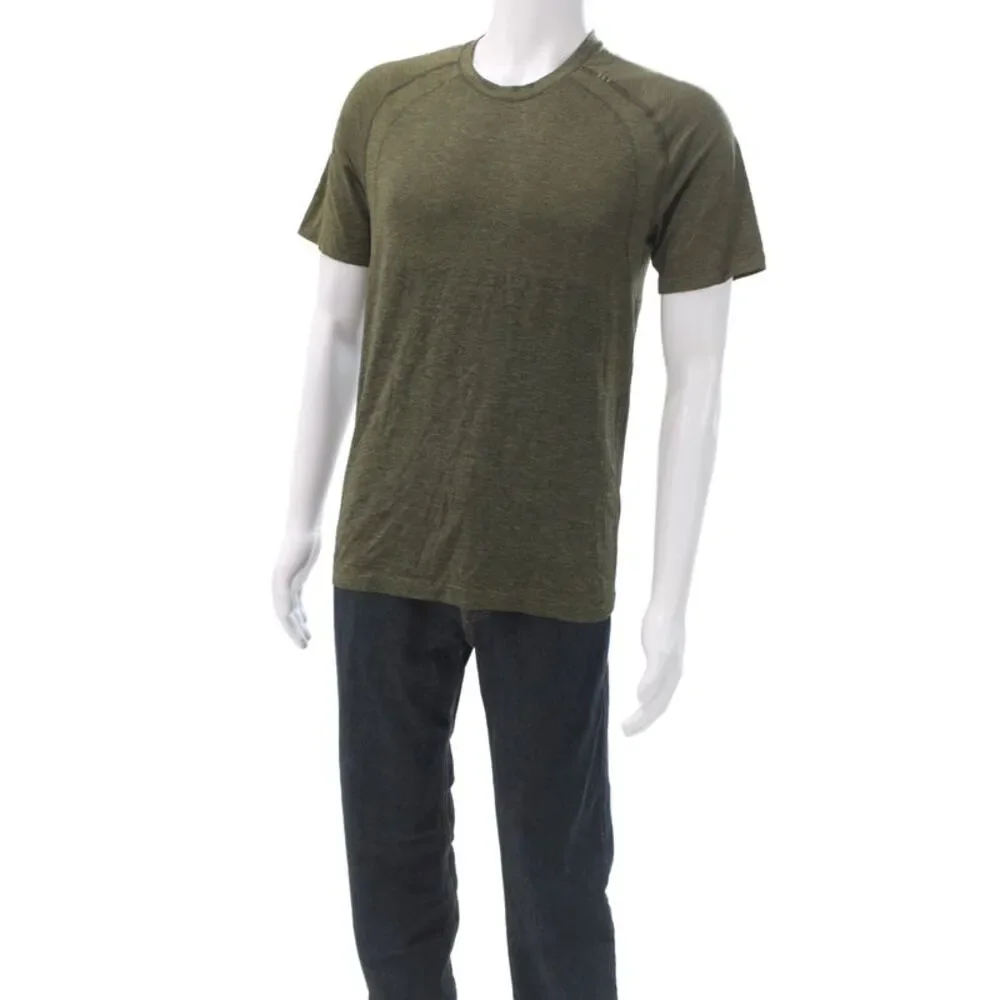Lululemon Mens Green Basic T-Shirt Polyester Crew Neck Short Sleeve Size M